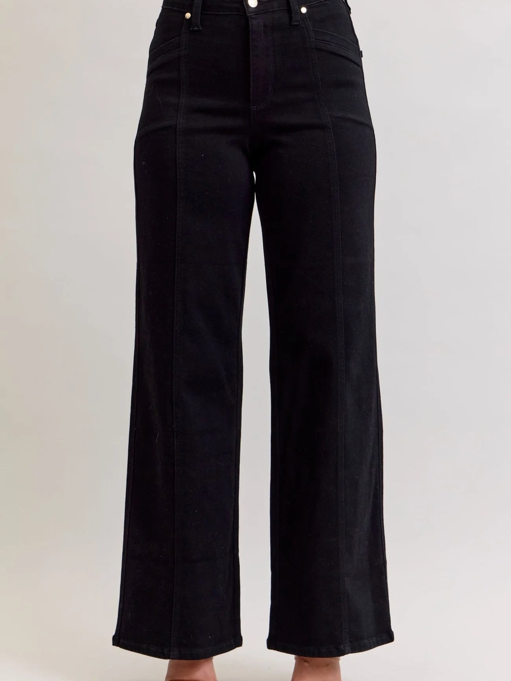 Judy Blue Black Retro High-Rise Wide-Leg Jeans